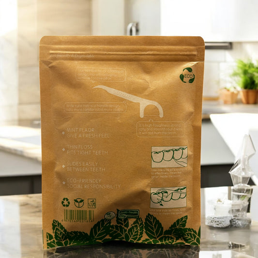 Eco-Friendly Mint Floss Picks 75-Pack