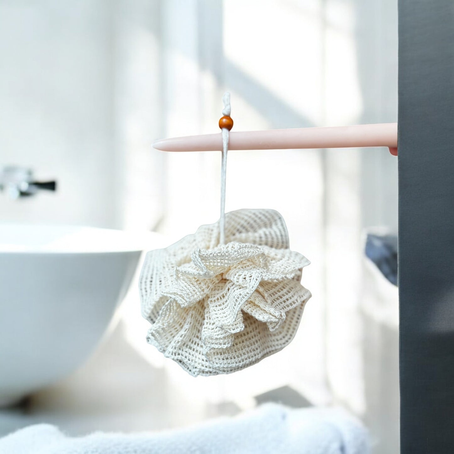 Natural Loofah Bath Sponge with Hanging Loop