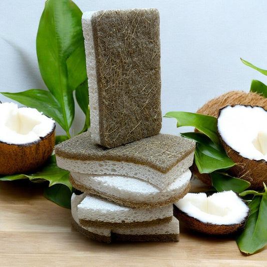 Natural Coconut Coir Dish Sponges Set